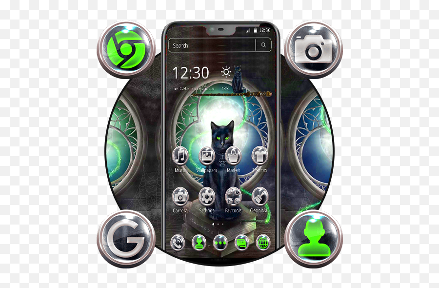 Serious Black Cat Theme U2013 Google Play U2011sovellukset - Smartphone Emoji,Grey Cat Emoji