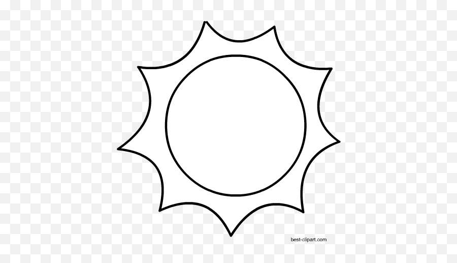 Free Sun Clip Art Images And Graphics - Decorative Emoji,Black And White Sun Emoji