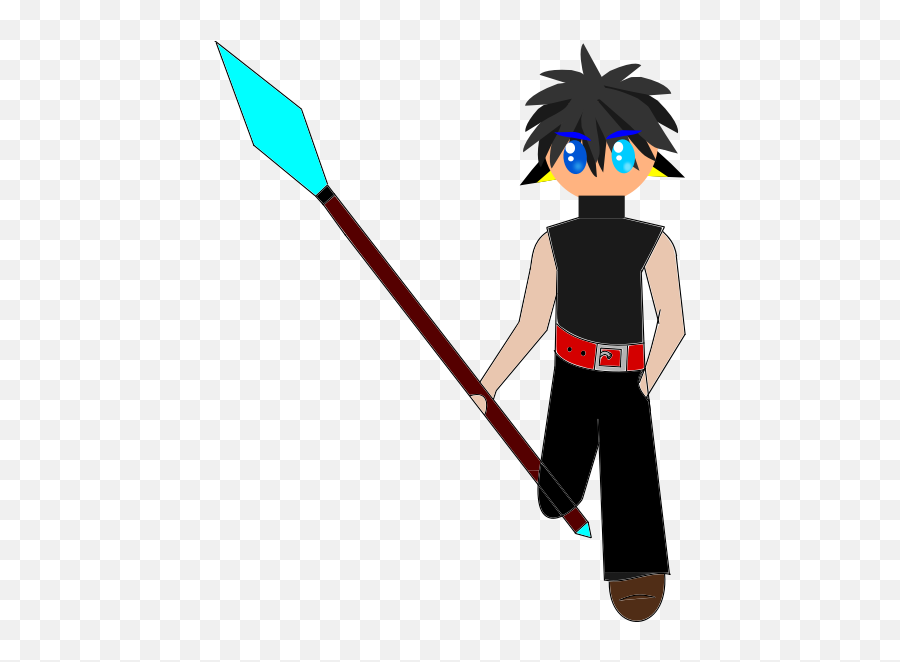 Anime Character With Spear - Portable Network Graphics Emoji,Anime Protagonist No Emotions