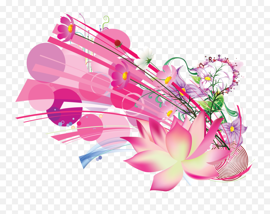 Download Hd Pink Floral Vector Png Transparent Png Image Emoji,Pink Flower Emoticon For Facebook