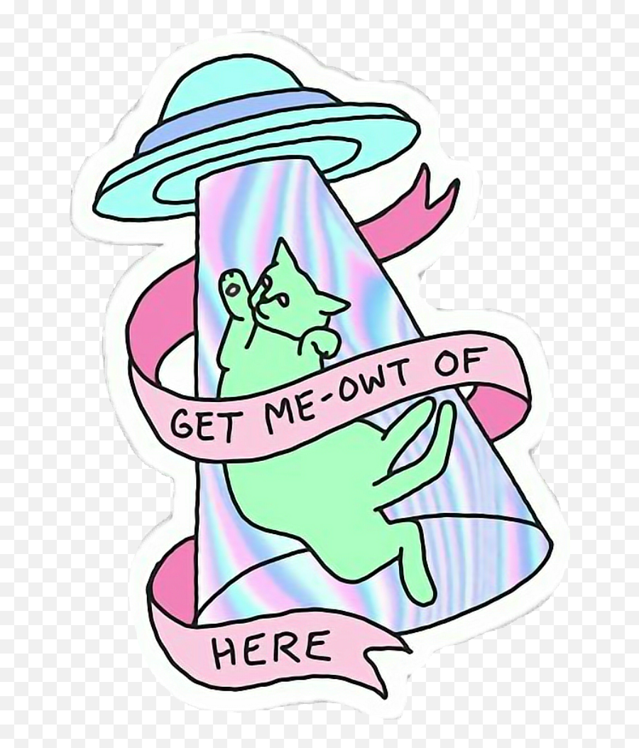 Text On Graphic - Cat Alien Clipart Full Size Clipart Get Me Owt Of Here Sticker Emoji,Alien Emoji Shirts