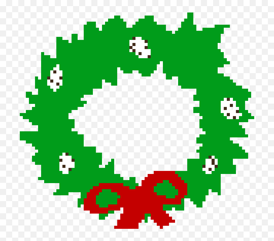 Christmas Wreath Pixel Art Maker Emoji,Christmas Wreath Text Emoticon