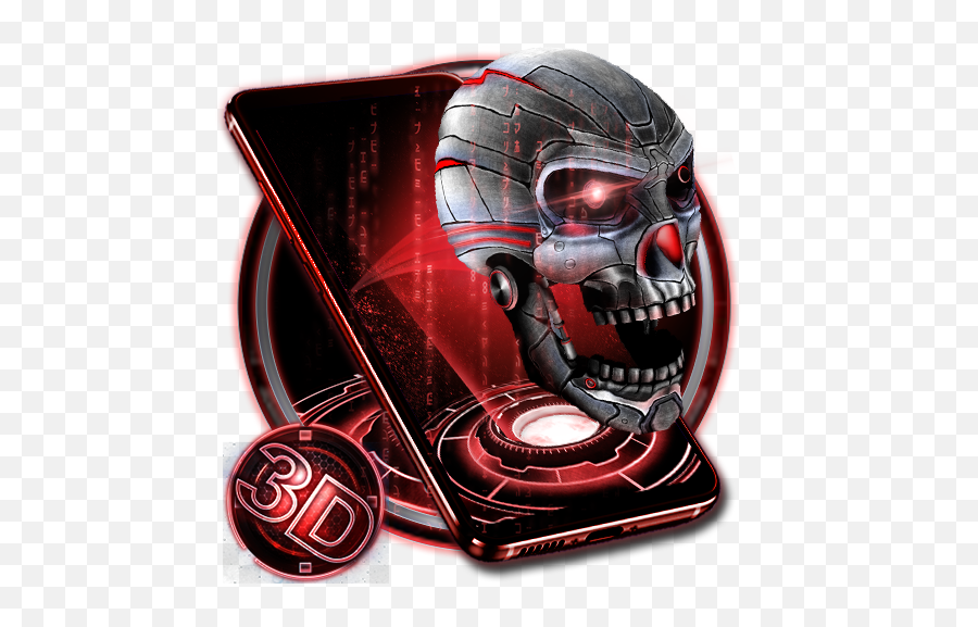 3d Cráneo Neon Tecnología Cráneo Tema Para Android - Apk Emoji,Emoji Sediento
