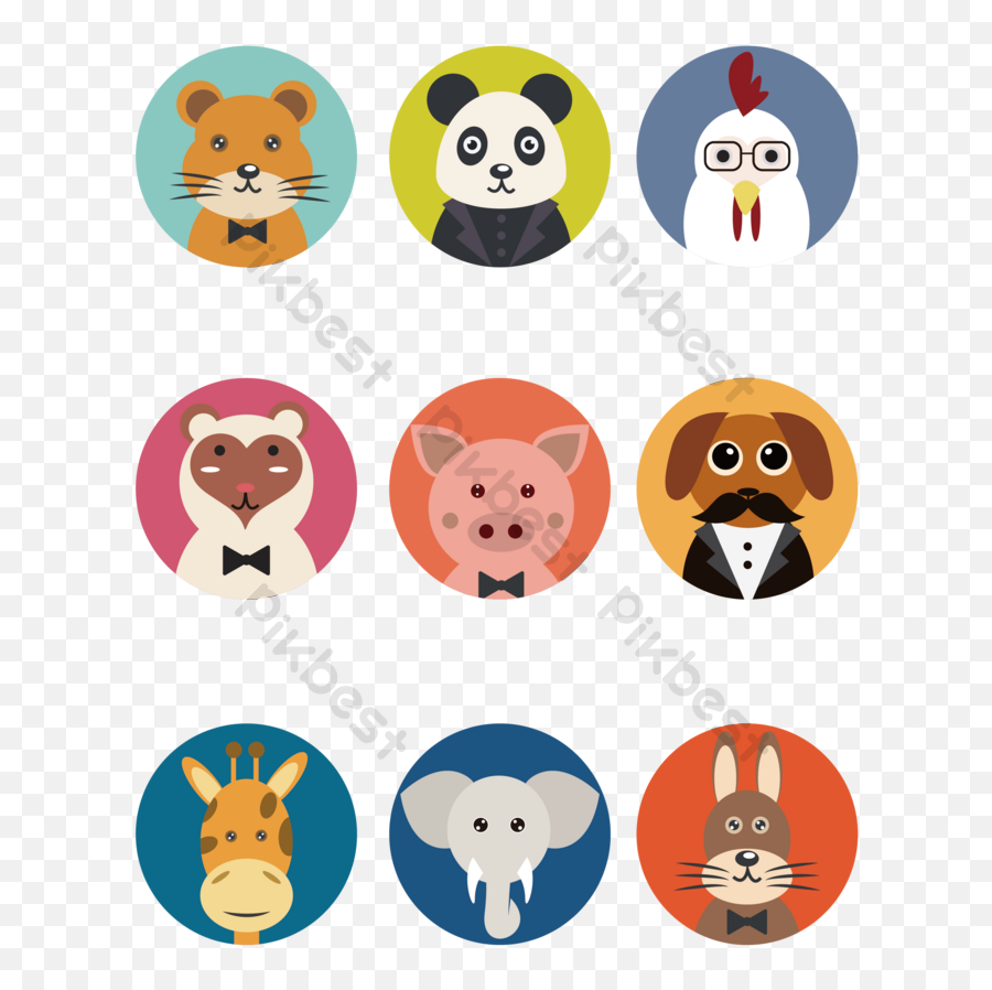 A Set Of Small Animal Emoji Pack Avatars Ai Free Download,Toger Emoji