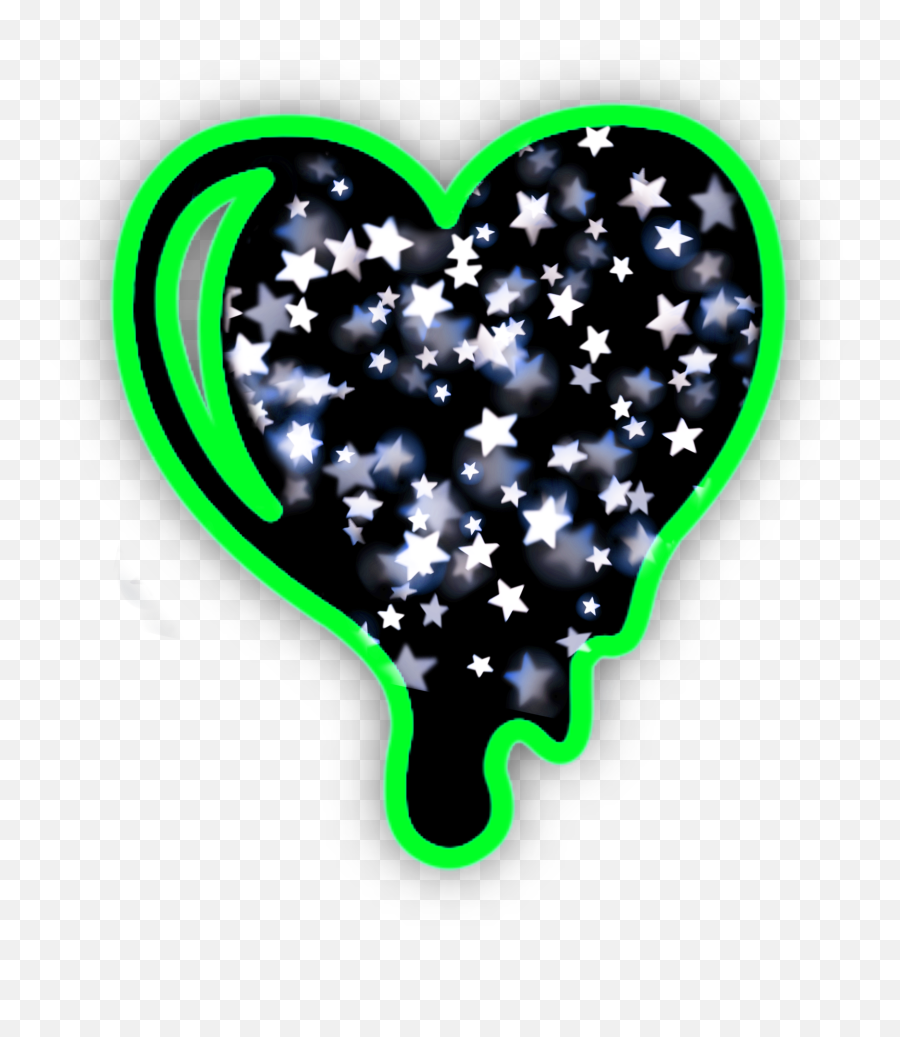 Neon Heart Love Black Sticker - Girly Emoji,Dripping Heart Emoji