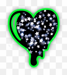 Neon Heart Love Black Sticker - Girly Emoji,Dripping Heart Emoji