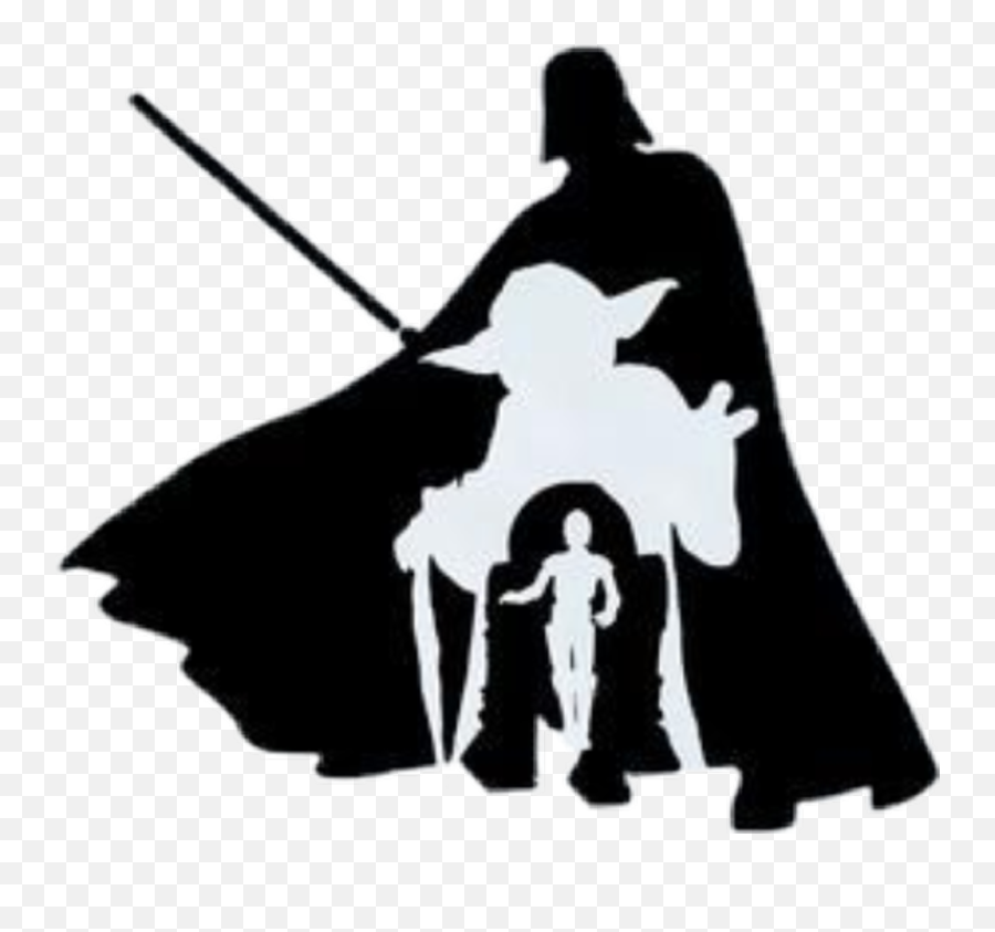 Starwars Darthvader Yoda C3po Sticker - Transparent Star Wars Silhouette Emoji,Darth Vader Emoji Copy And Paste