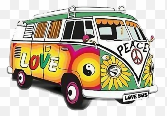 Bus Volkswagen Hippie Peace Sticker - Volkswagen Hippie Bus Drawing Emoji,Vw Hippie Emoji