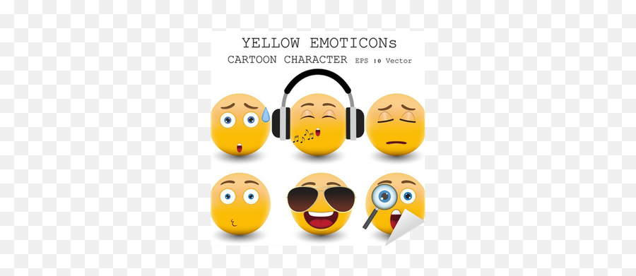 Yellow Emoticon Cartoon Character Eps 10 Vector Sticker U2022 Pixers - We Live To Change Vector Graphics Emoji,Character Based Emoticons