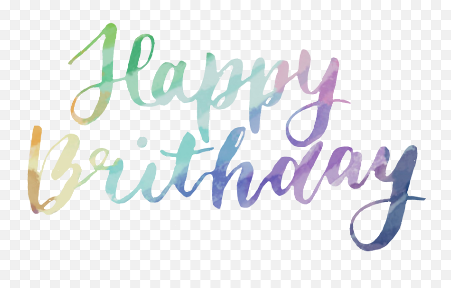 Rainbow Handwriting Happy Sticker - Happy Birthday Cursive Colorful Emoji,Happy April Birthday Emojis