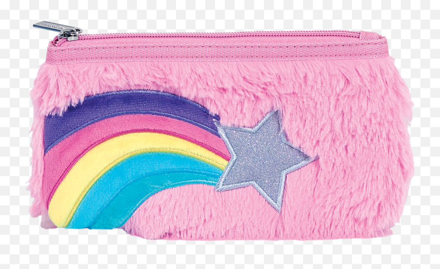 Rainbow Star Furry Pencil Case - Girly Emoji,Shooting Star Iphone Emojis