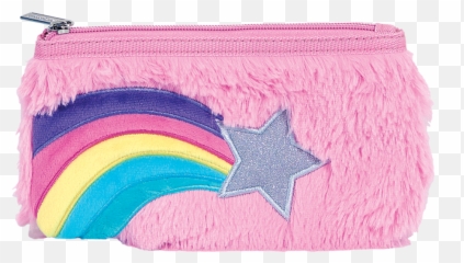 Rainbow Star Furry Pencil Case - Girly Emoji,Shooting Star Iphone Emojis
