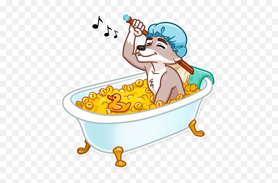 The Wall Street Stickers - Live Wa Stickers Wolf In A Bath Tub Clipart Emoji,Bathtub Emoji Clipart
