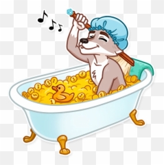 The Wall Street Stickers - Live Wa Stickers Wolf In A Bath Tub Clipart Emoji,Bathtub Emoji Clipart
