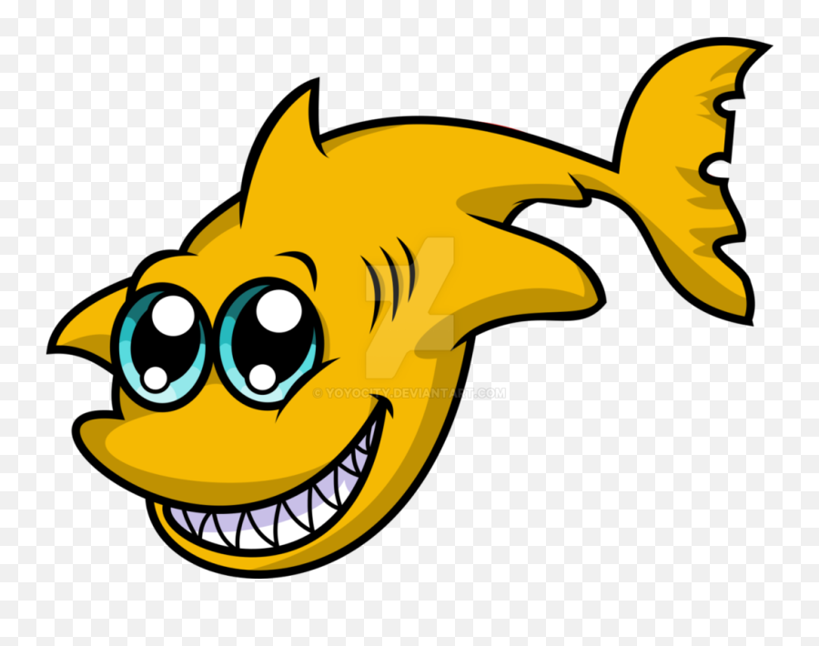 Download Orange Shark - Full Size Png Image Pngkit Shark Cartoon Images Yellow Emoji,Shark Grin Emoticon