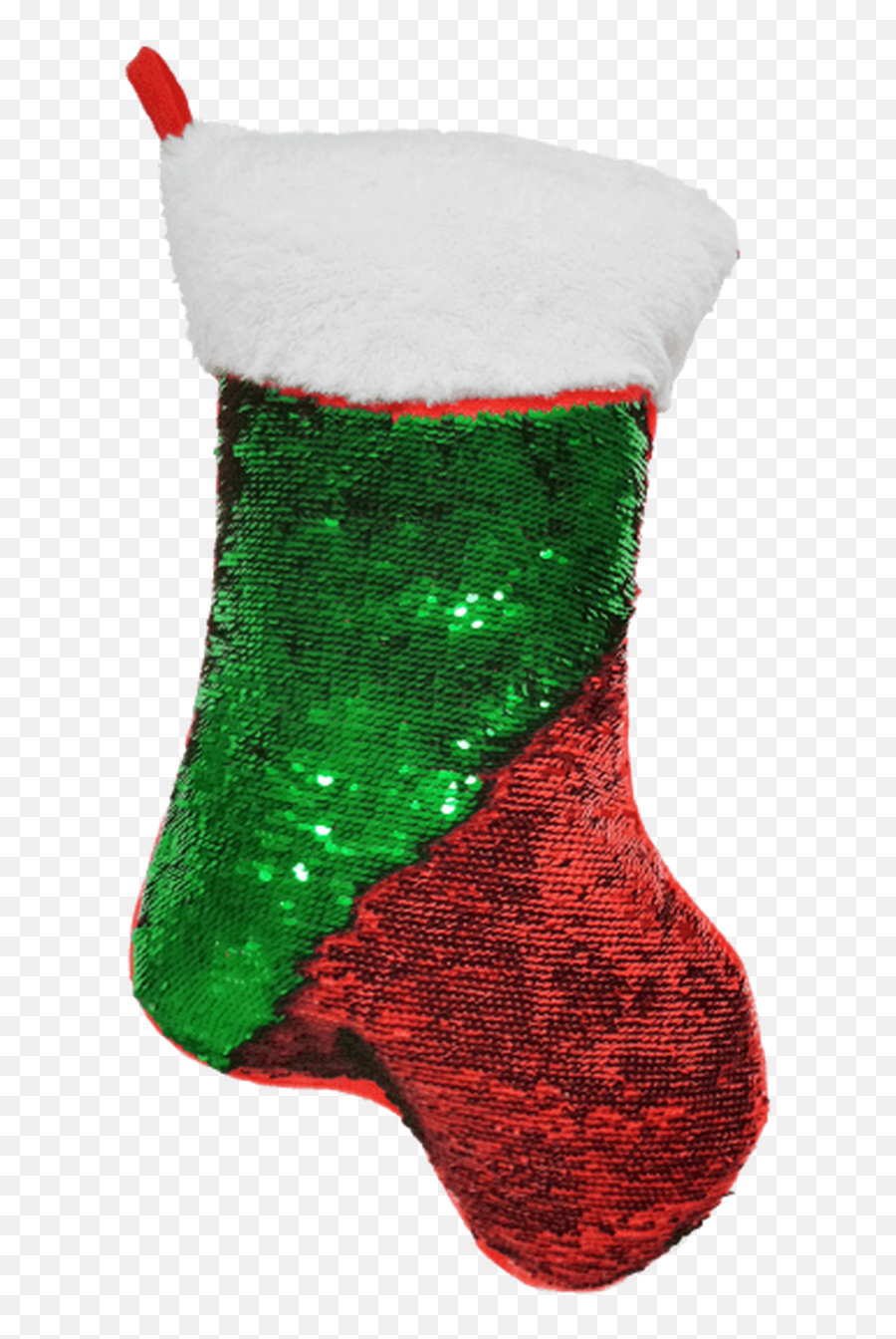 Iscream Stocking Shaped Reversible Red And Green Sequin And - Girly Emoji,Christmas Stocking Emoticon