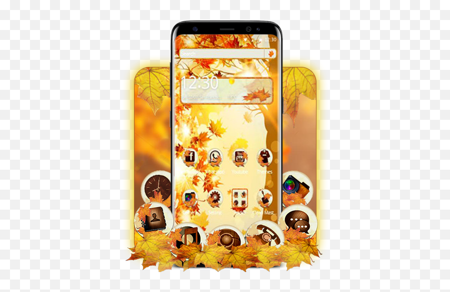 Free Autumn Maple Leaf Tema 116 Apk Download - Autumngold Emoji,Snapchat Emojis Htc Desire