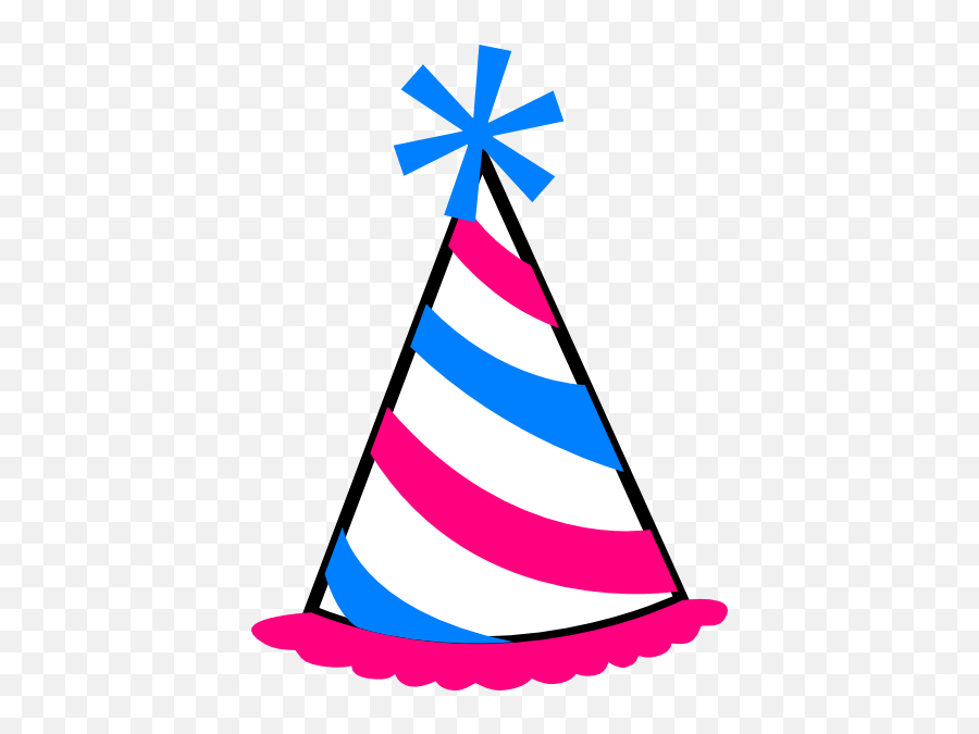 Pink And Blue Party Hat Clip Art At Clkercom - Vector Clip Emoji,Celebration Emoji Vector