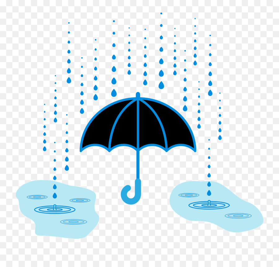 Rain Coming Down On An Umbrella And Puddles Clipart Free - Come Down On Clipart Emoji,Puddle Emoji