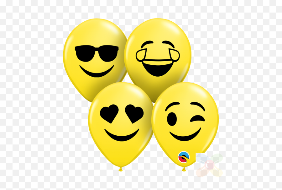 5 Inch Round Assortment Smiley Emoji Face Balloons Qualatex 100ct - Smiley Face On Balloon,Emoji Speedy Gonzales