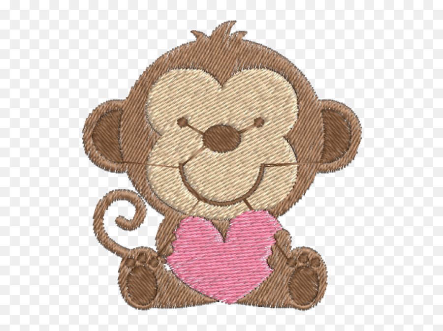 Matriz De Bordado Macaquinho Com Coração - Happy Emoji,Emoticons Do Macaquinho Do Whatsapp