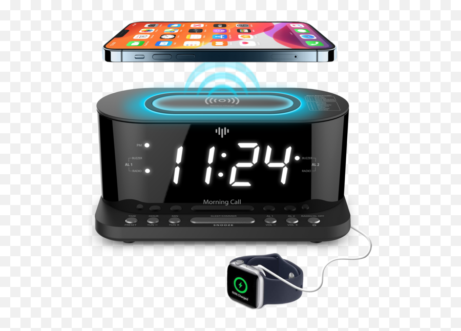 Morning Call 5q - Clock Digital Radio Alarm Charging Wireless Emoji,Alarm Clocks For Kids Emojis