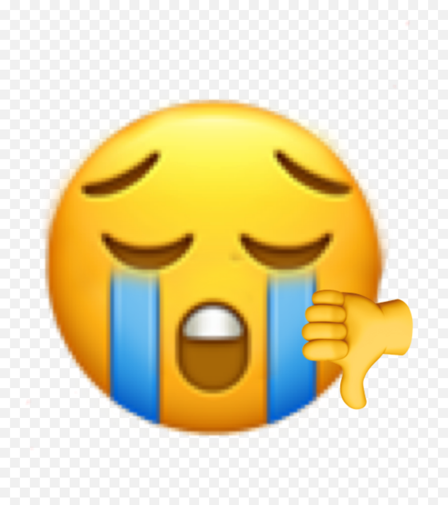Sad Tear Sticker - Depressed Emoji,Sad Emoticon With Tears