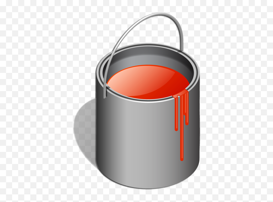Transparent Cartoon Red Paint Bucket - Red Paint Transparent Background Emoji,Emotion Paint Cans Art