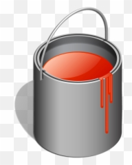 Transparent Cartoon Red Paint Bucket - Red Paint Transparent Background Emoji,Emotion Paint Cans Art