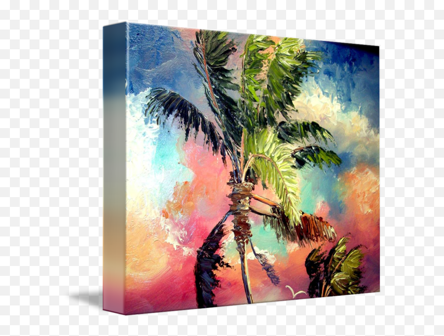 Download Hd Palette Knife Palm Tree By Mazz Original - Palette Knife Painting Tropical Emoji,Paint Palette Emoji