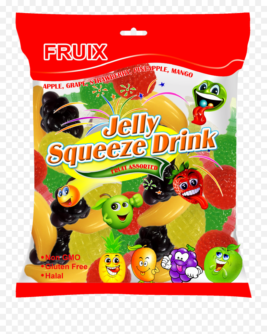 Jelly Squeeze Drink 15pc Emoji,Gelatin Emoji