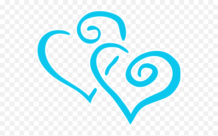 Teal Double Heart Clipart - Teal Heart Clipart Emoji,Cyan Heart Emoji
