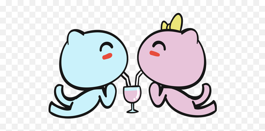 Love Is Sharing A Milkshake Clipart - Wine Glass Emoji,Milkshake Emoji