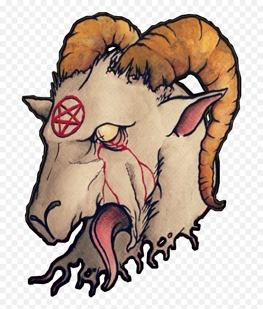 Satan Satanic Goat Blood Bleed Hell Die Kill Pact Devil - Sketch Emoji,Goat Emoji Png