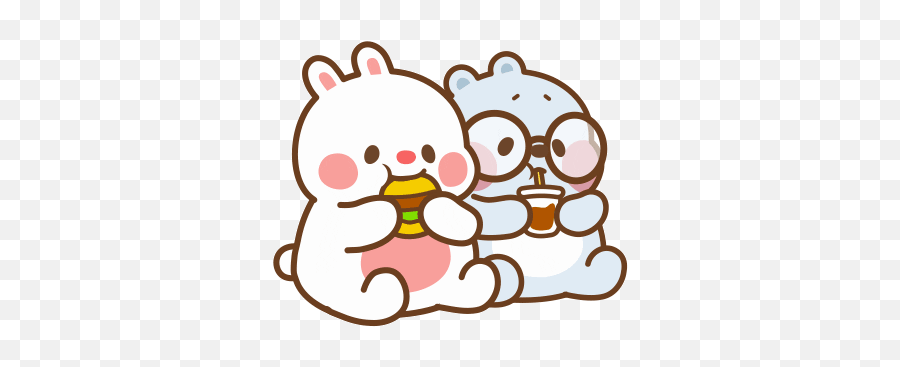 Animated Emojis Anime Gifts Cute Gif - Tonton Friends Eat Sticker,Hungry Emoji Gif