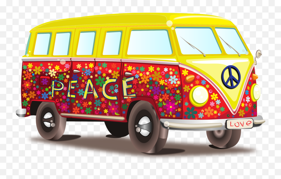 Peace And Love - Cartoon Bus Emoji,Vw Hippie Emoji