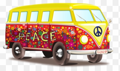 Peace And Love - Cartoon Bus Emoji,Vw Hippie Emoji