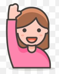 Woman Raising Hand Free Icon Of 780 Free Vector Emoji - Raising Hand Icon,Emoji With Hands Up