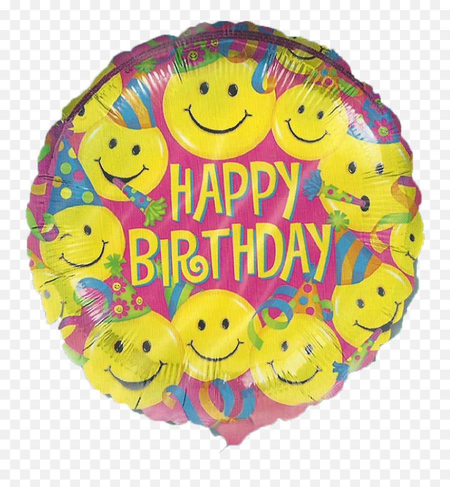 Happy Birthday Balloon - Happy Birthday Smiley Pink Emoji,Birthday Balloons Emoticons