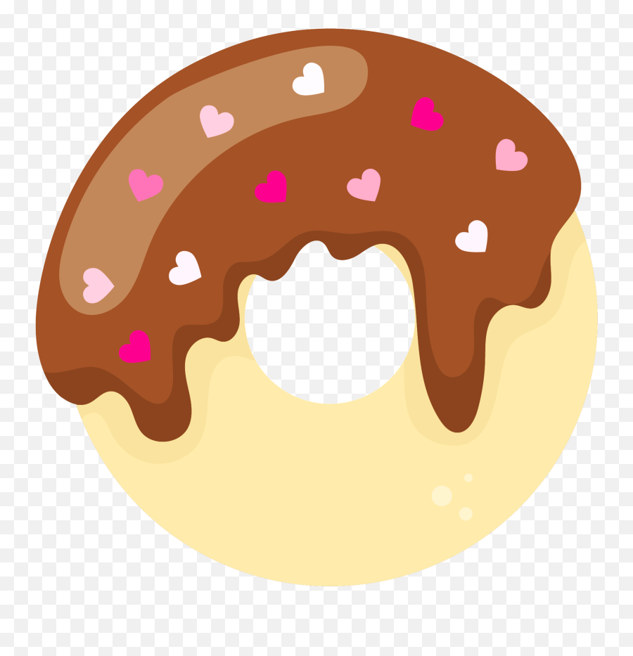 Chocolate Heart Doughnut - Doughnut Kawaii Clip Art Png Dona Kawaii Png Emoji,Emoji Donuts