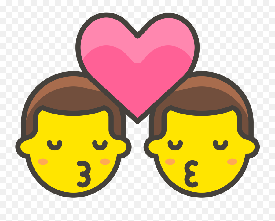 Kiss Man Man Emoji Png Transparent - Portable Network Graphics,Kissing Emoji Cloased Eyes