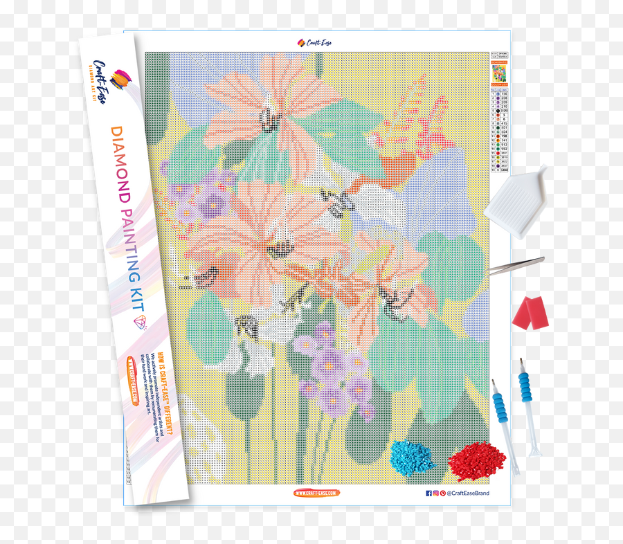 Pink Rose Diamond Painting Kits - Roses On Turquoise Emoji,