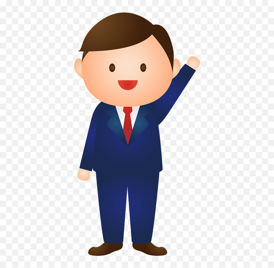 Business Man Raise Hand Clipart Emoji,Raise Hand Emoji Man