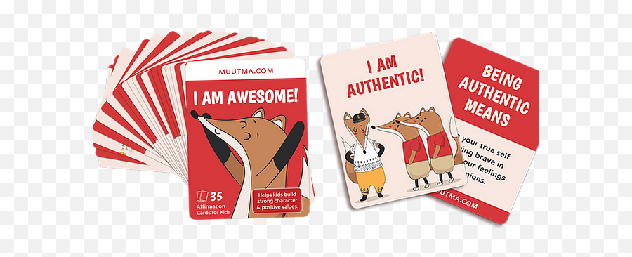 Muutma Affirmation Cards For Kids U0026 More Heart Centered - Pack Animal Emoji,Free Printable Emotion Cards For Toddlers