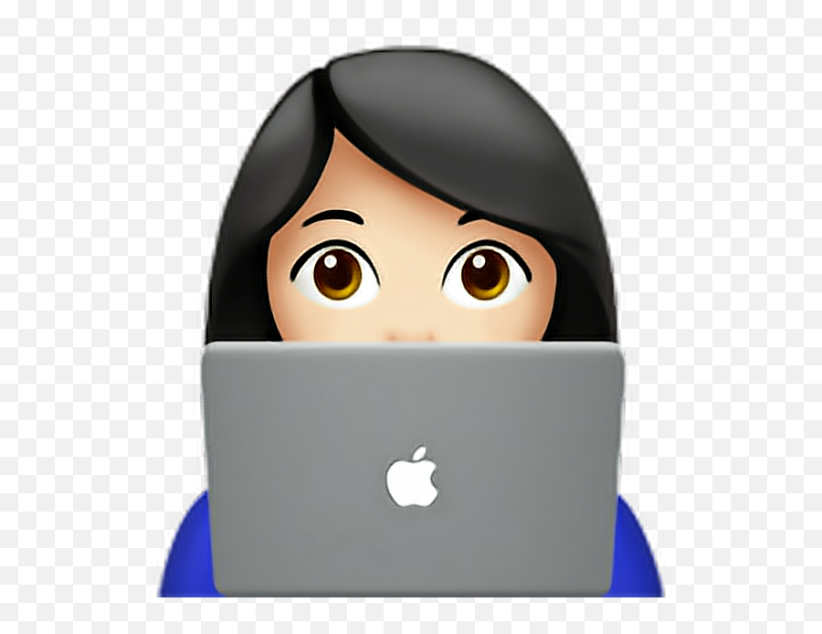 Technologist Computer Emoji Sticker - Emoji Girl With Laptop,Computer Emoji
