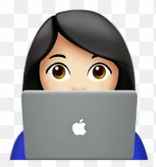 Technologist Computer Emoji Sticker - Emoji Girl With Laptop,Computer Emoji