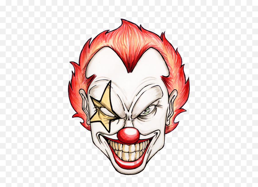 Scary Clown Drawing Scary Clowns - Scary Clown Drawing Emoji,Psychotic Emoji