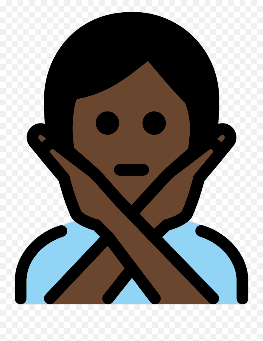 Man Gesturing No Emoji Clipart Free Download Transparent - Human Skin Color,Frown Shrug Emoji