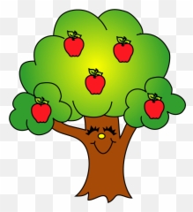 Apple Tree Clip Art - Clipartix Tree With Apples Clipart Emoji,Apple Laughing Emoji