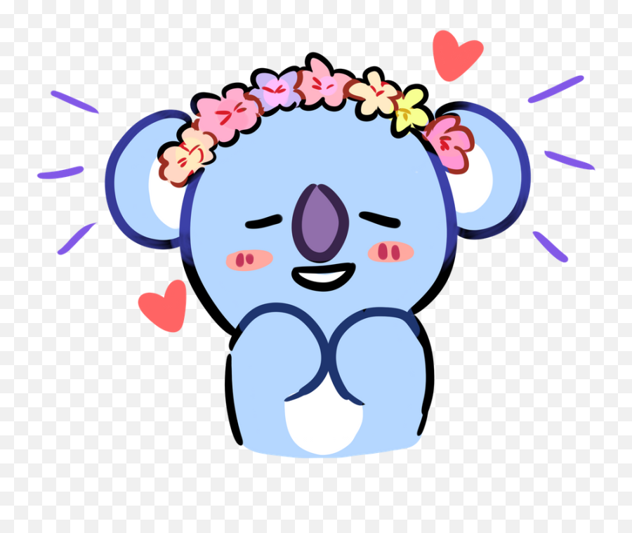 Koya With Flower Sticker - Transparent Background Koya Icons Png Emoji,Emoji Backpack Hangers